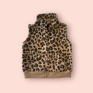 CARTERS  LEOPARD PRINT ZIP UP FLEECE VEST